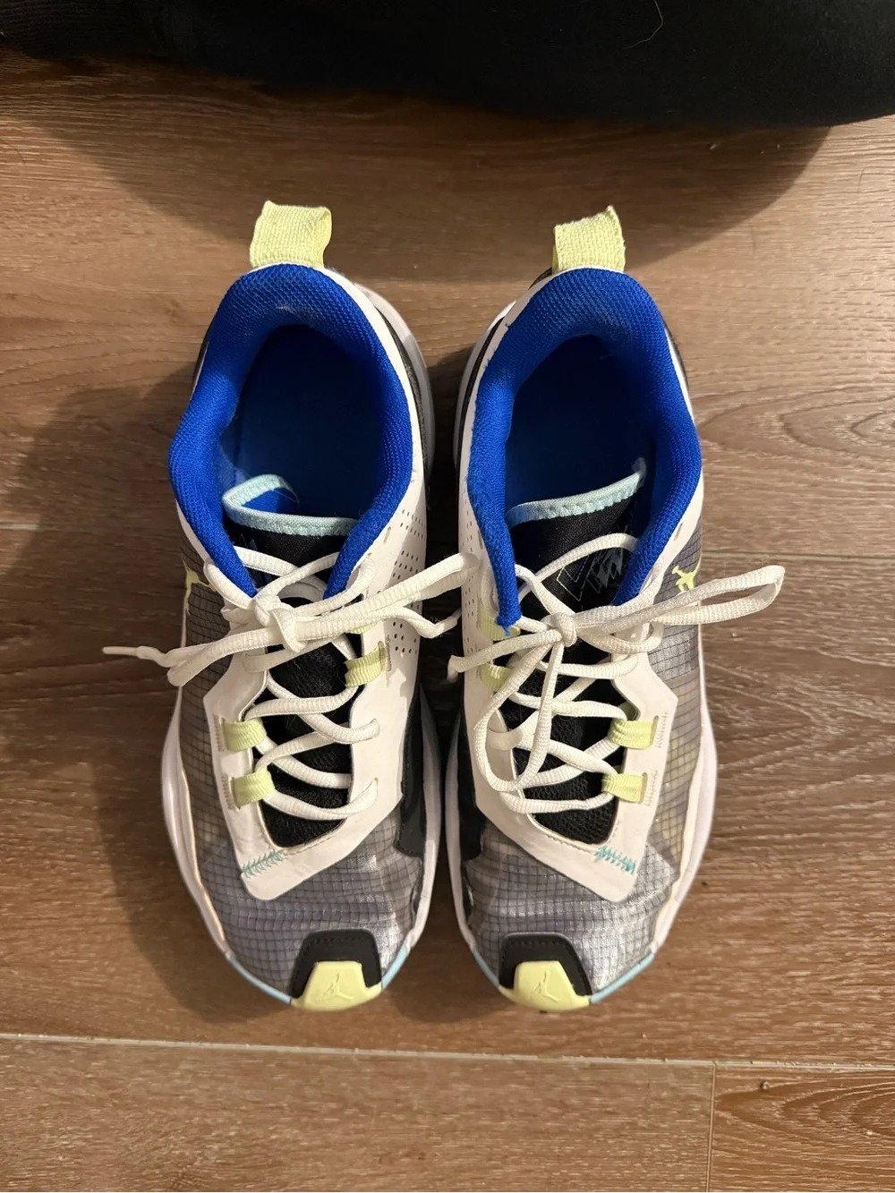 Jordan Men’s Sneakers in Gray, White & Light Blue with Yellow Accents